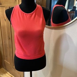 Free People Tank cropped peach pink very stretchy Razorback top
